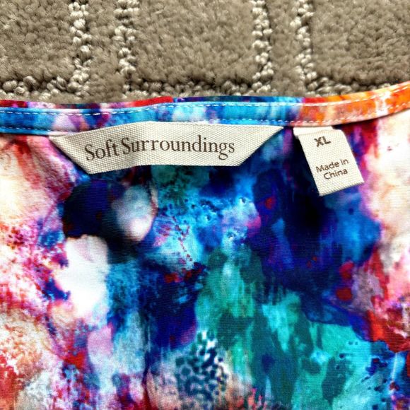 Soft Surroundings Day Spa Swim Watercolor Dress Size XL NWOT Cover-up - Picture 4 of 9